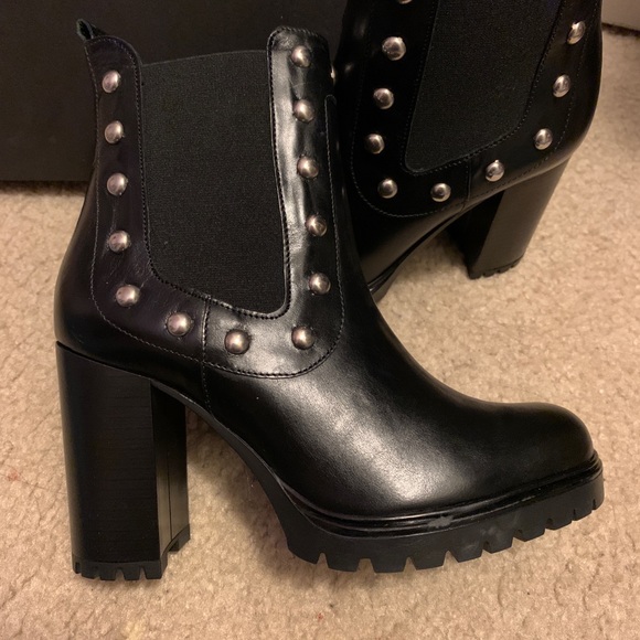 Barneys Studded Chunky Heel Boots - Picture 2 of 3
